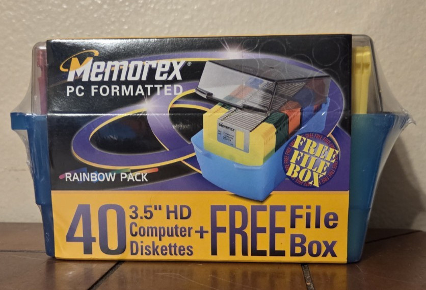 40 Pack Memorex PC Formatted 3.5" HD 1.44MB Computer Diskettes New