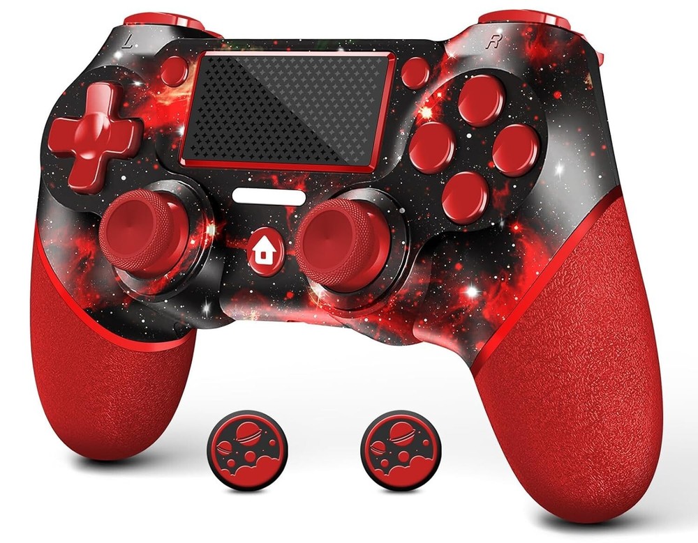 Wireless Controller for PS4 with Non-Slip Grip, 3.5mm Audio Jack and Thumb Caps