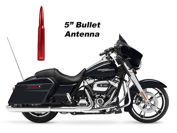 VMS 5" 50 CAL BULLET ANTENNA RED FOR HARLEY DAVIDSON STREET GLIDE