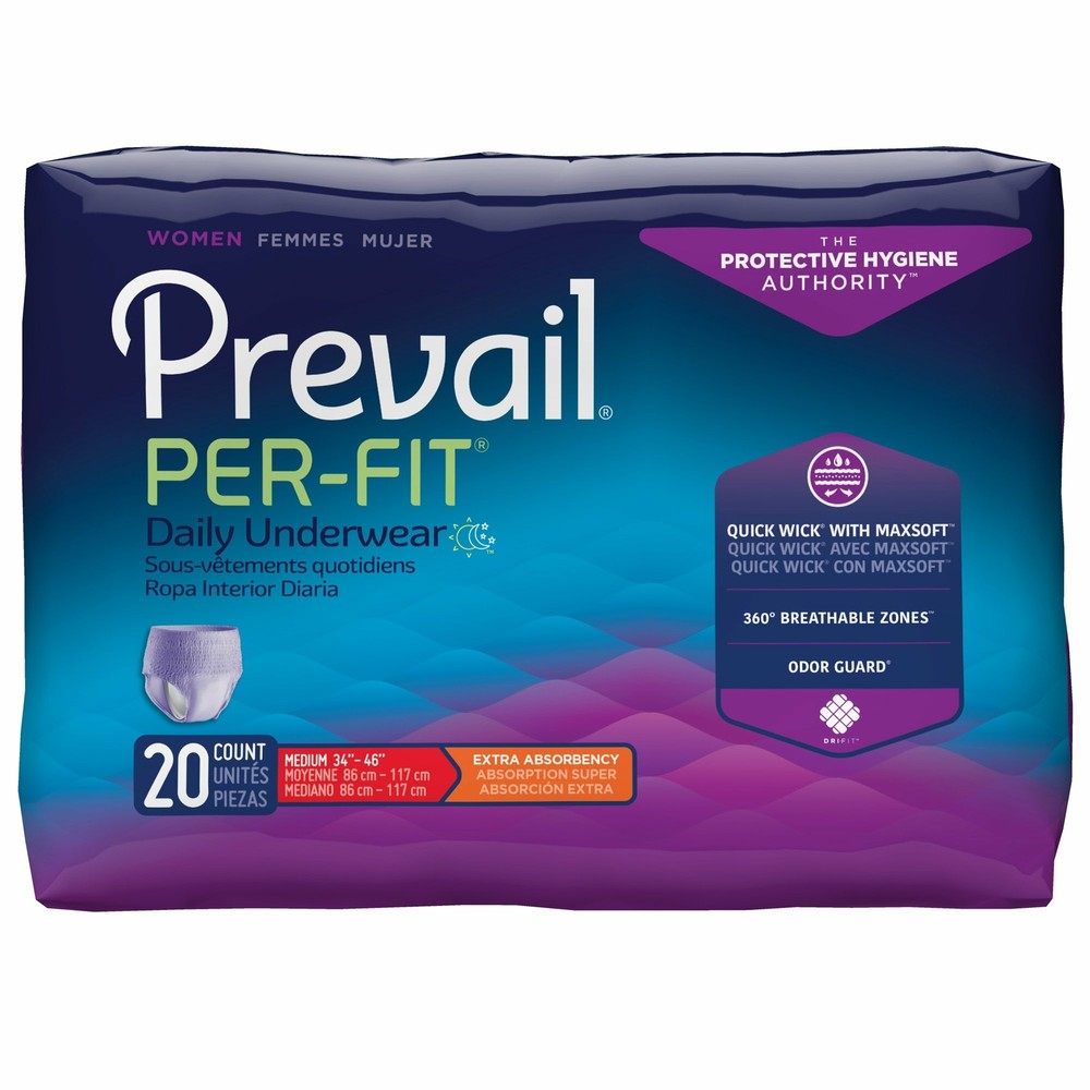 Prevail Disposable Underwear Female Medium Extra 80 Ct