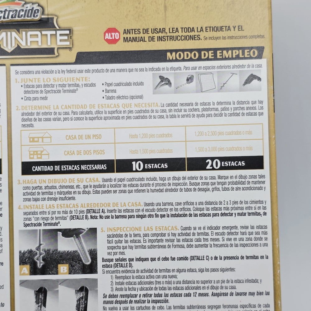 Terminate Termite Killing Stakes (5-Count) Trap Bait Insect Killer Bug Home Pest