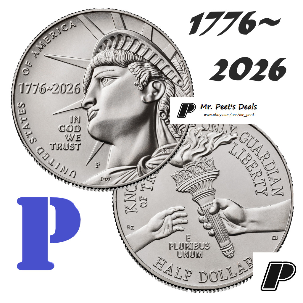 (1 Coin) 1776-2026 P SemiQ Half Dollar 50 Cent HQ BU from Rolls/Mint Bag PRESALE