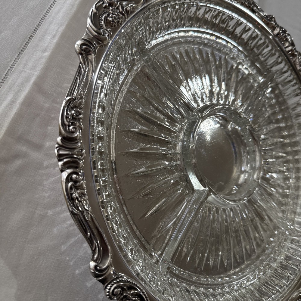 Baroque by Wallace Silverplate Vegetable Serving Snack Tray #289