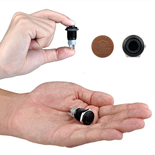 Latching Pushbutton Switch U16F2 1NO1NC SPDT ON/Off Black Metal Shell Blue