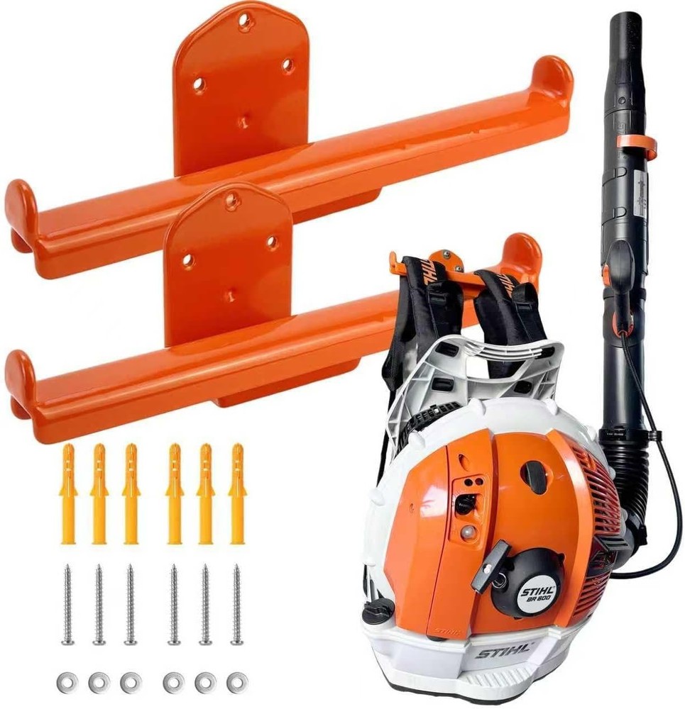 Heavy Duty 2-Pack Backpack Leaf Blower Hanger for Secure Garage Organization