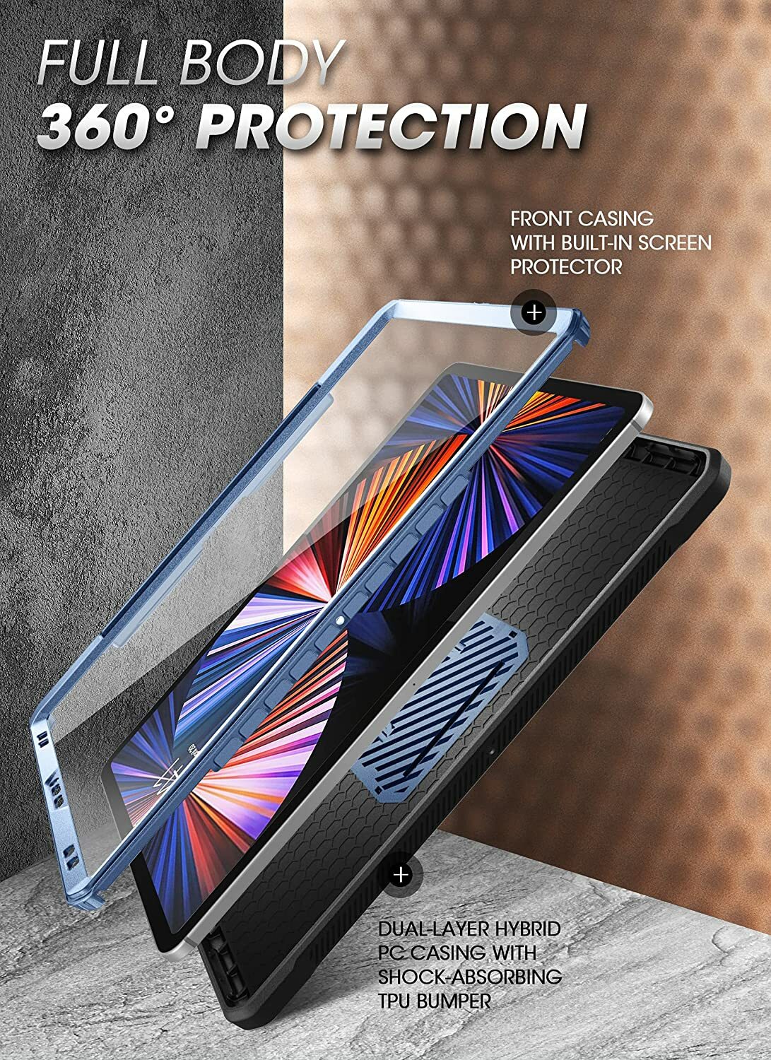 For iPad Pro 12.9" (6th/5th/4th Gen) 2022, SUPCASE w/ Pen Slot Case Screen Cover