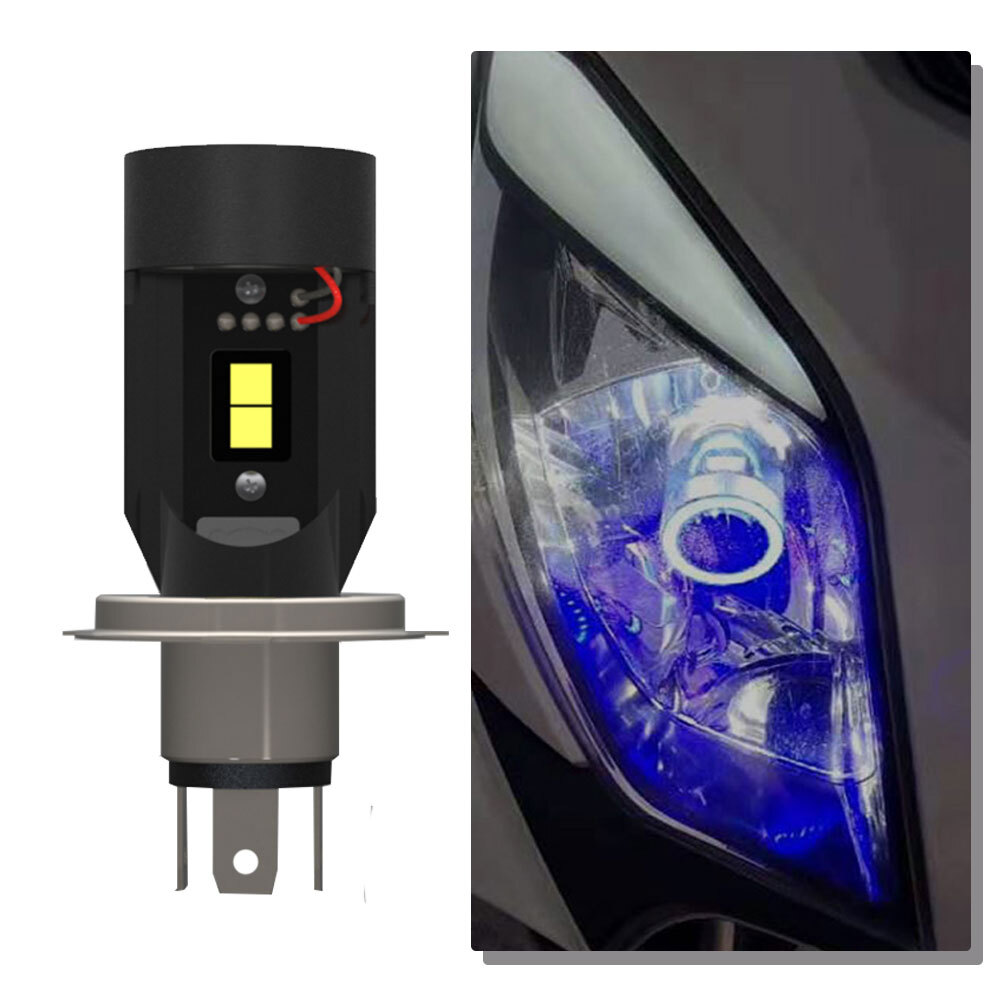 12/24V 5Color Angel Eye LED H4 HS1 P43T Car Headlight Bulb Motorcycle Lamp BA20D