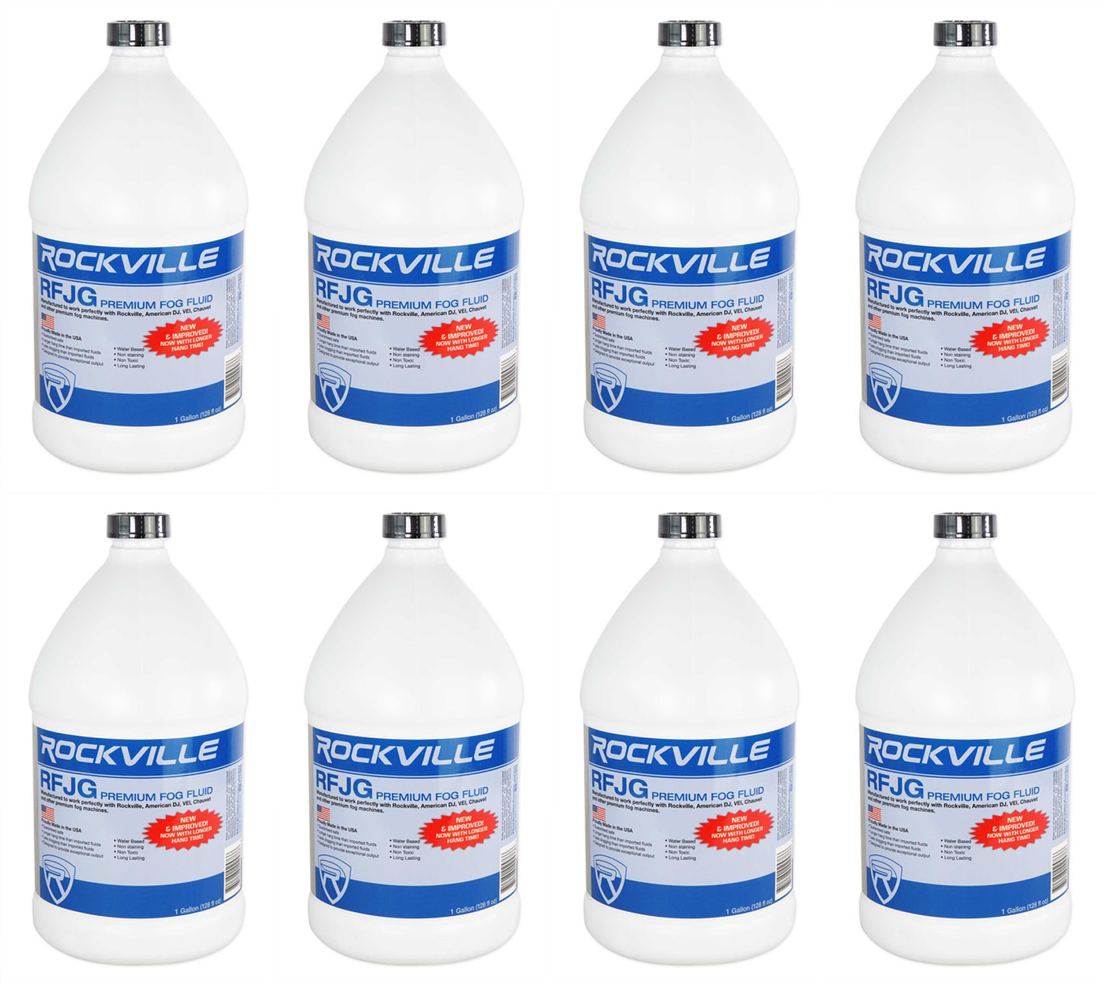 8) Rockville RFJG Gallons Fog/Smoke Juice Fluid For Chauvet/American DJ Machines