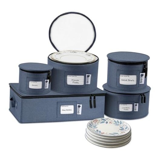 China Storage Hard Shell Containers 5-Piece Set Moving Boxes 5 Pack Denim Blue