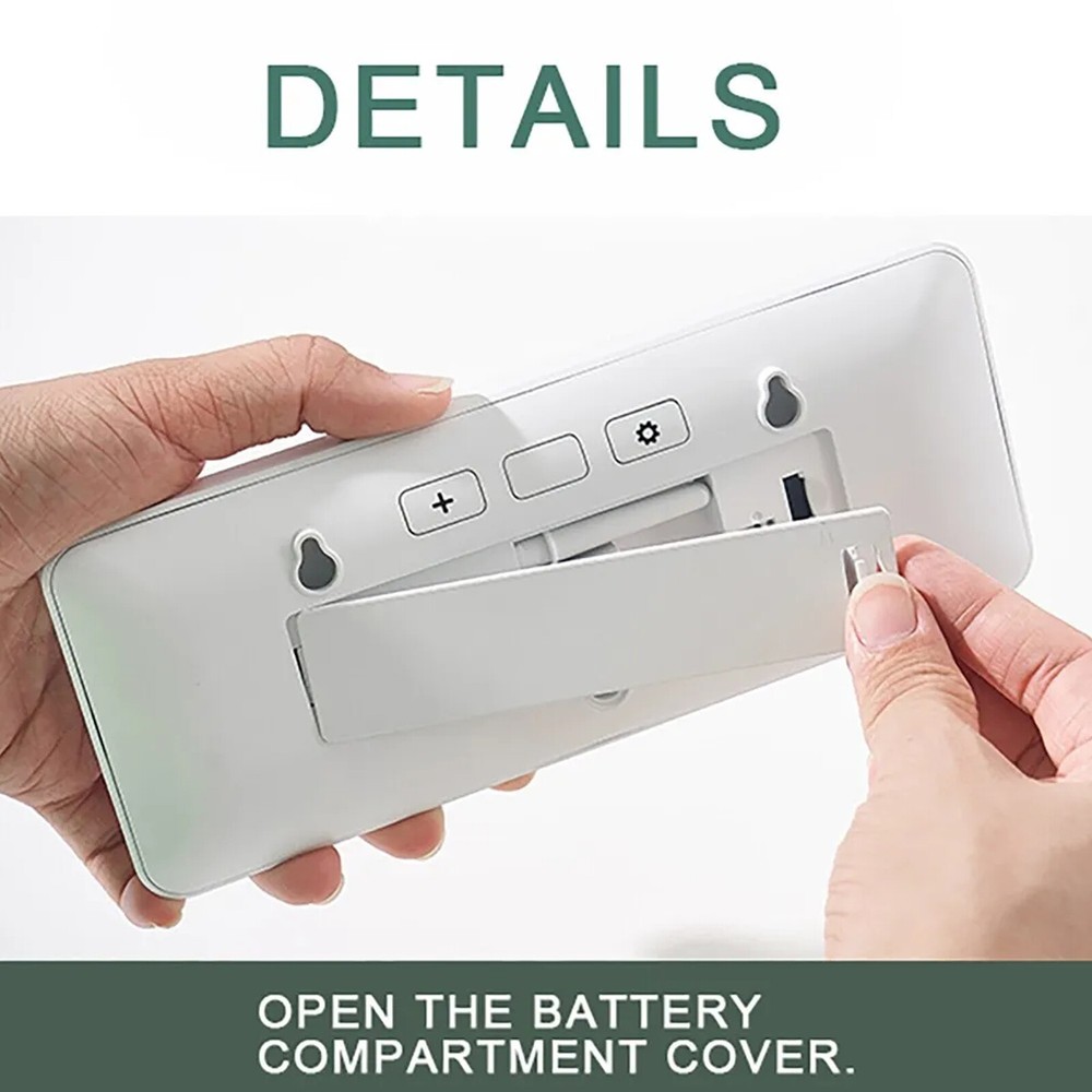 Digital LED Wall Clock Alarm Humidity Temperature Display Desktop Clock Large