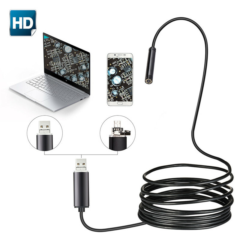 1M 6 LED USB Waterproof Endoscope Borescope Snake Video Camera for PC & Android