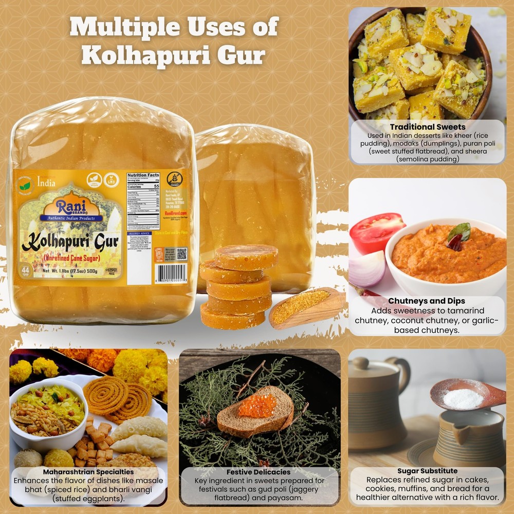 Rani Kolhapuri Gur (Jaggery) 500g (17.5oz)