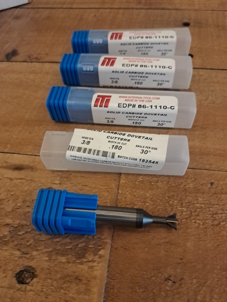 4 New! Internal Tool Carbide Dovetail Cutter 3/8 Head .18 Width 30° Angle