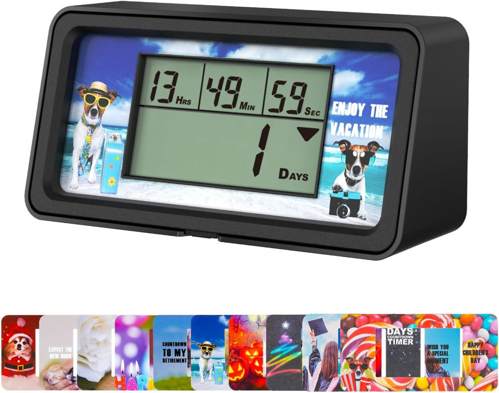 9999 Days Digital Countdown Days Timer Count down Days Timer with 10 Paper Cards