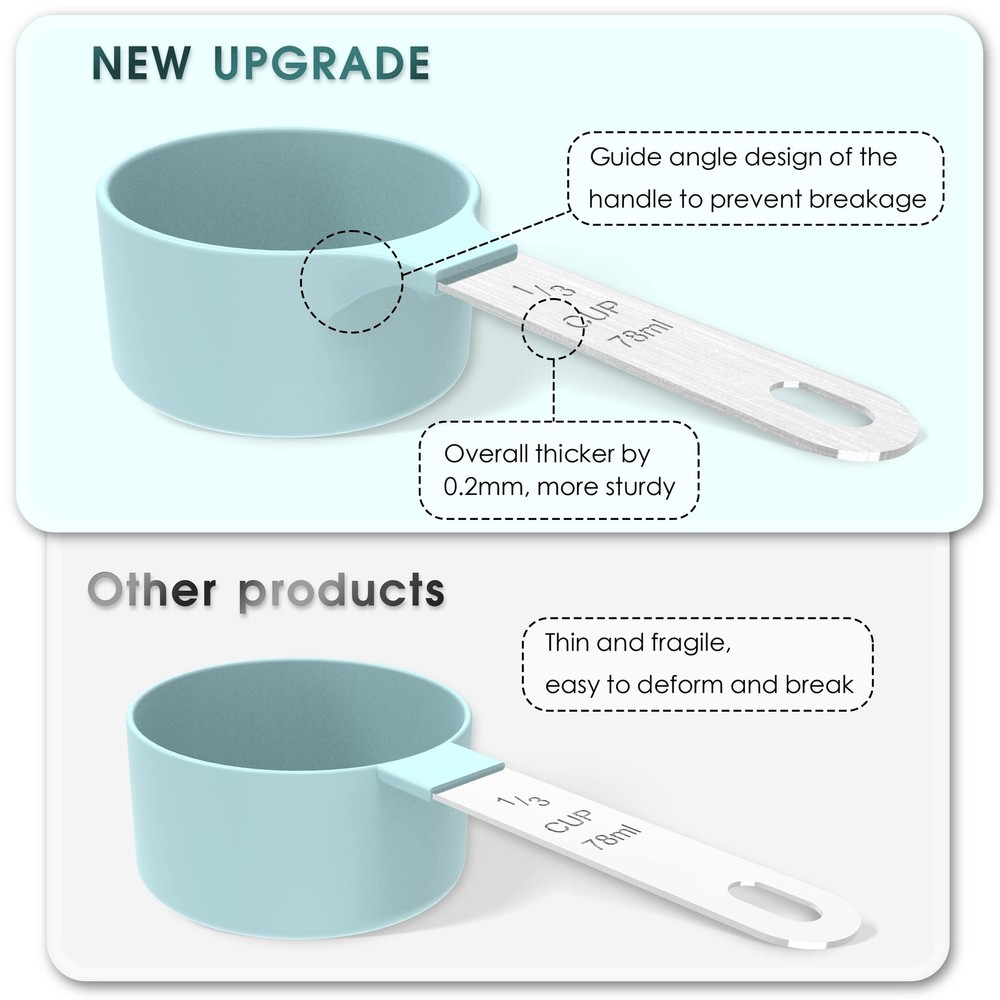 Measuring Cups & Spoons Set, Stackable Cups and Spoons, Nesting Measure Cups ...
