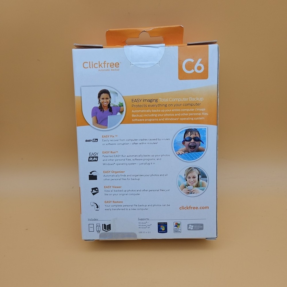 Clickfree Automatic Backup C6 For PC Computer Portable 500GB Storage NEW