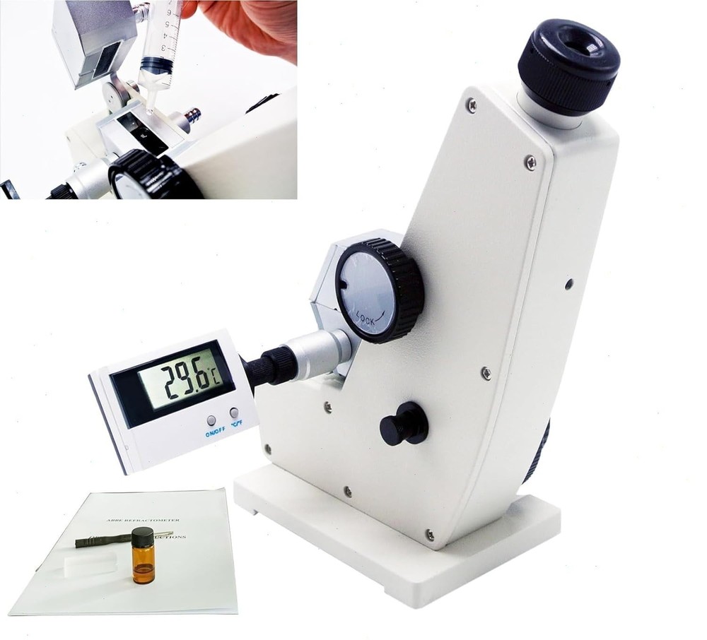 Monocular Abbe Refractometer with Accuracy ±0.0002nD Dissolved Solids Brix 0-95%