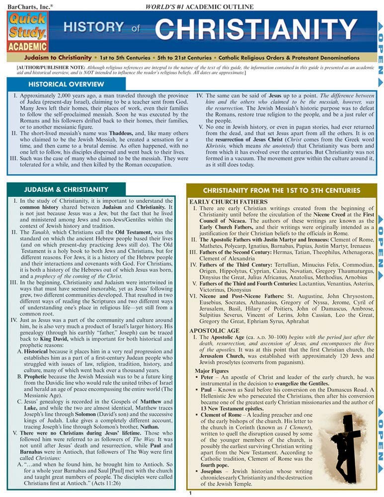 History Of Christianity (Quick Study Academic)