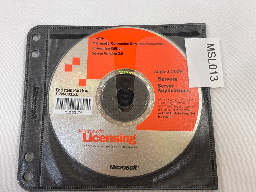 Microsoft Connceted Services Framework Ver 3.0 Standard & Enterprise Windows DVD