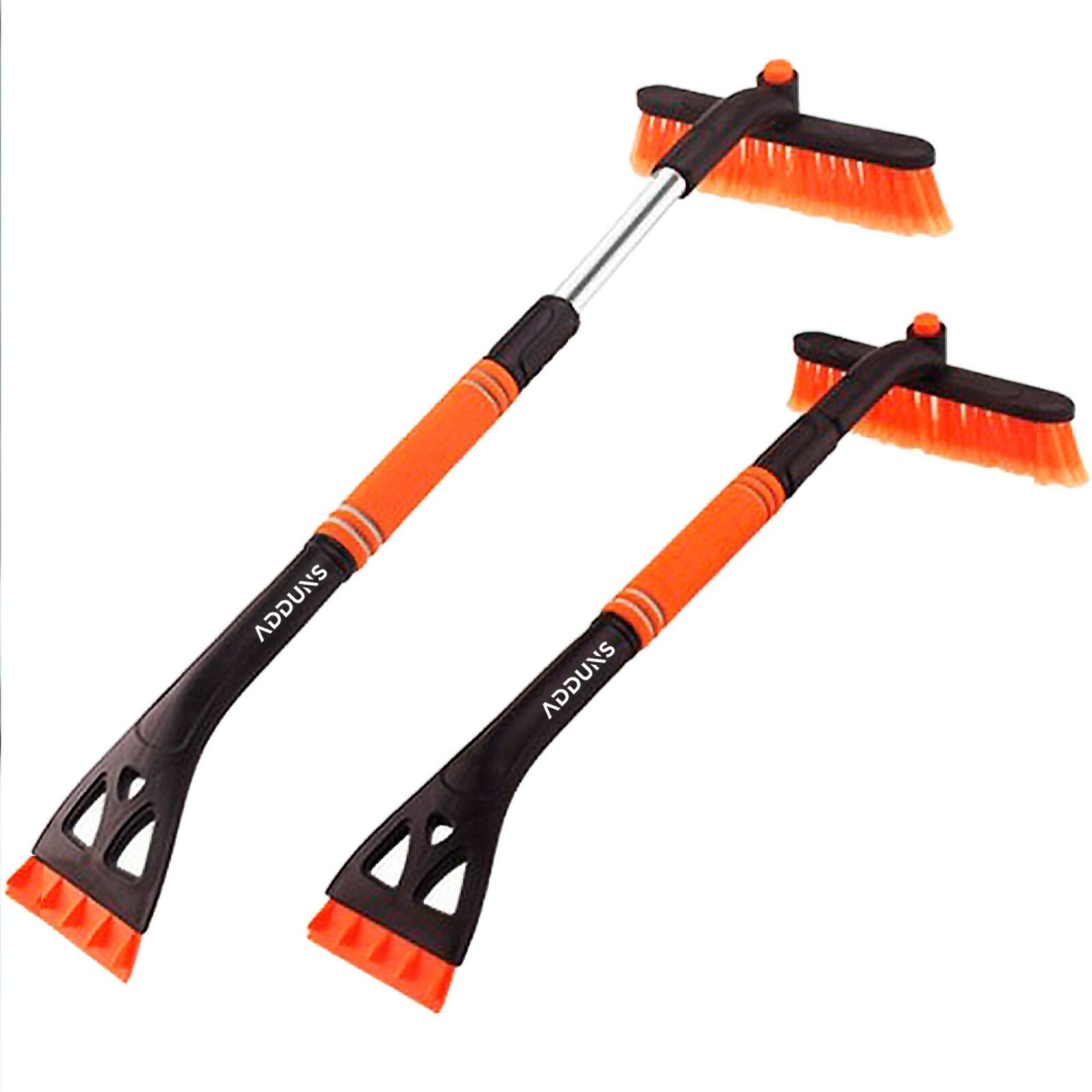 Extendable Snow Brush and Ice Scraper 2 n-1 Design, Scratch Free - Adduns