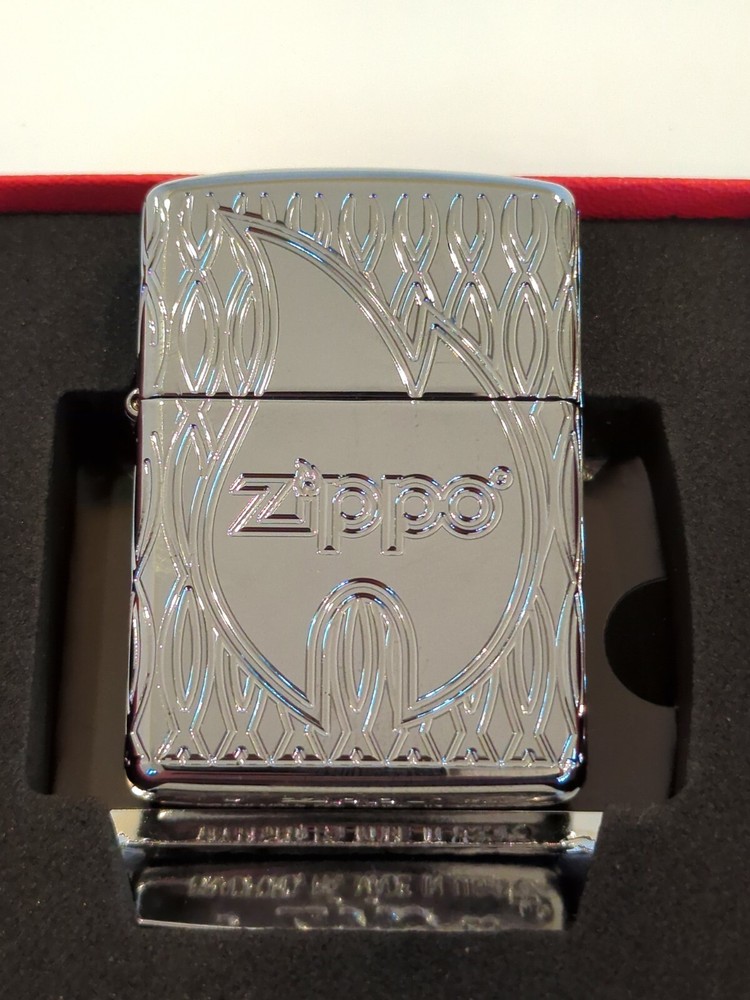 Zippo 48838 FLAME DESIGN ARMOR High Polish Chrome Windproof Lighter APR (D) 2023
