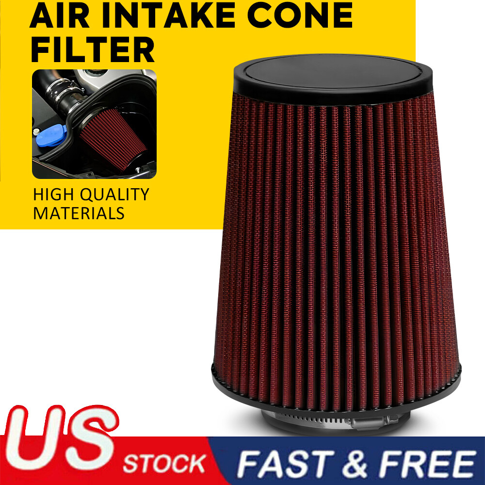 4'' 102mm Long High Flow Inlet Cone Dry Filter Cold Air Intake Replacement