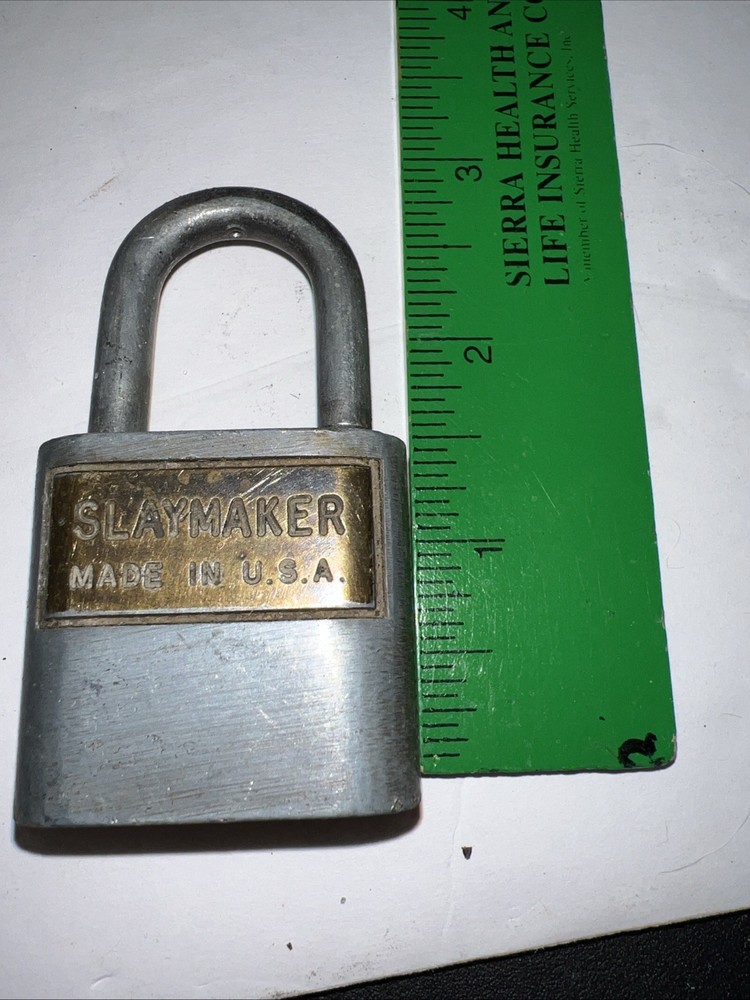 Vintage Old Small Slaymaker Padlock Lock No Key