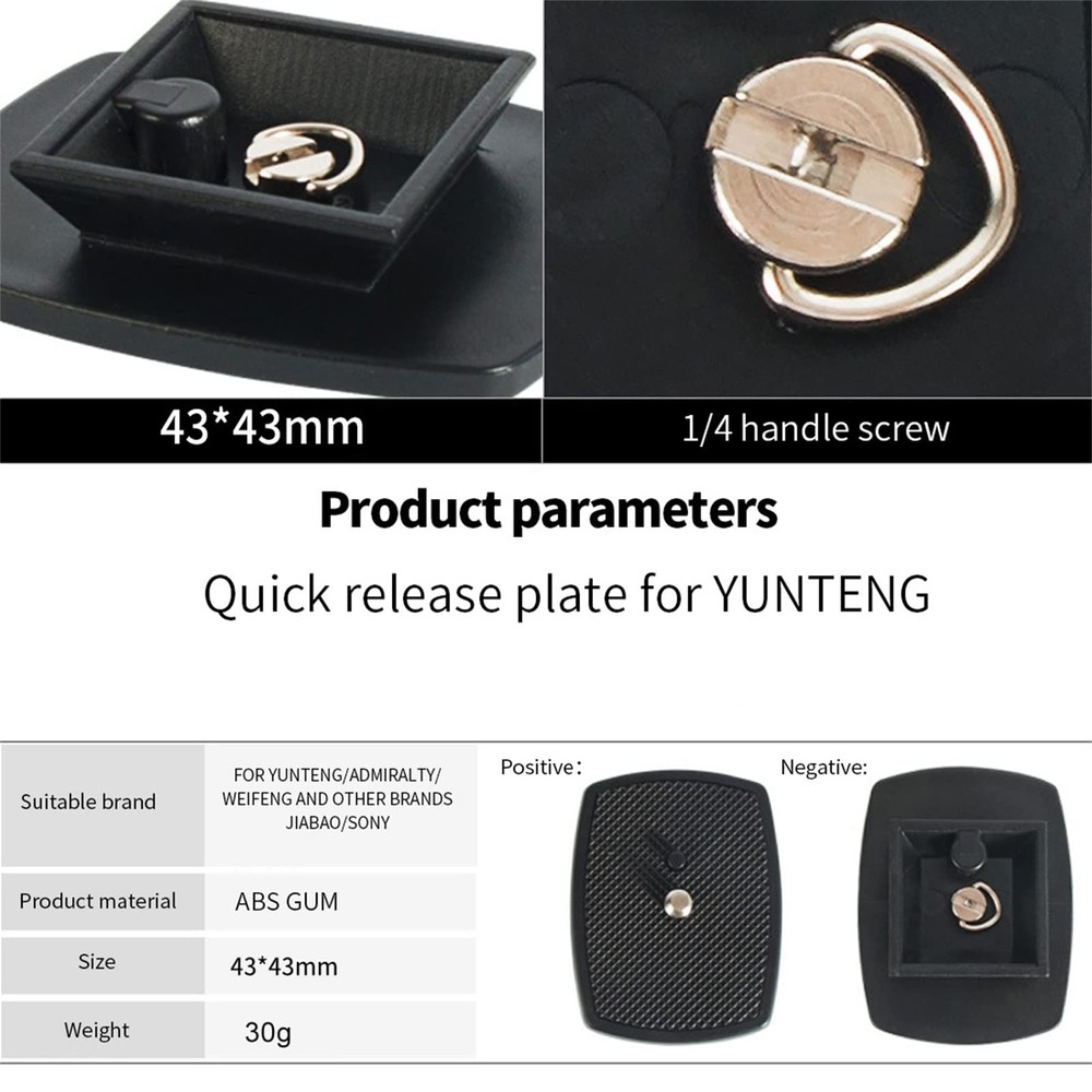 BGNing 2 Pack Quick Release Plate QR Compatible with Tripod Black