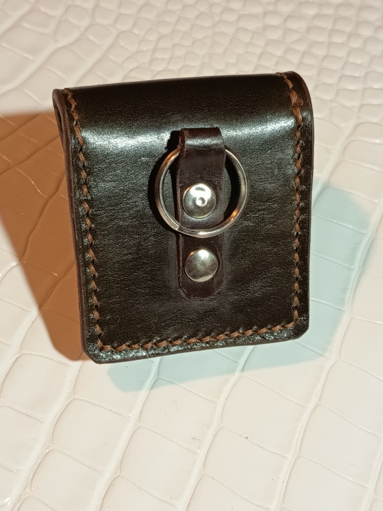 Handmade rigid leather keychain, keychain..