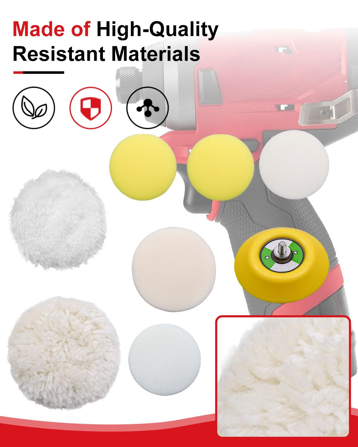 Buffing Polishing Pads Kit Fit for Milwaukee Electric Tools M12 Spot Polisher/Sa