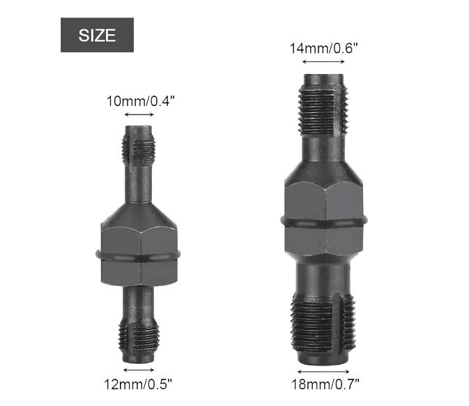 2PCS Spark Plug Hole Thread Chaser 10 12 & 14 18mm Re-threader Tap Cleaning Tool