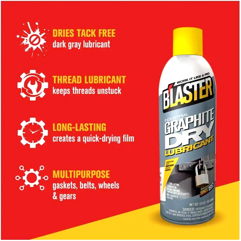 Blaster Industrial Graphite Dry Lubricant - 5.5 Oz.