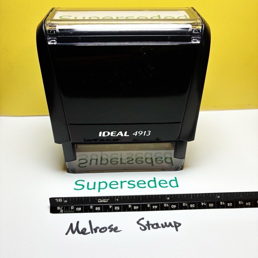 Superseded Rubber Stamp Green Ink Self Inking Ideal 4913