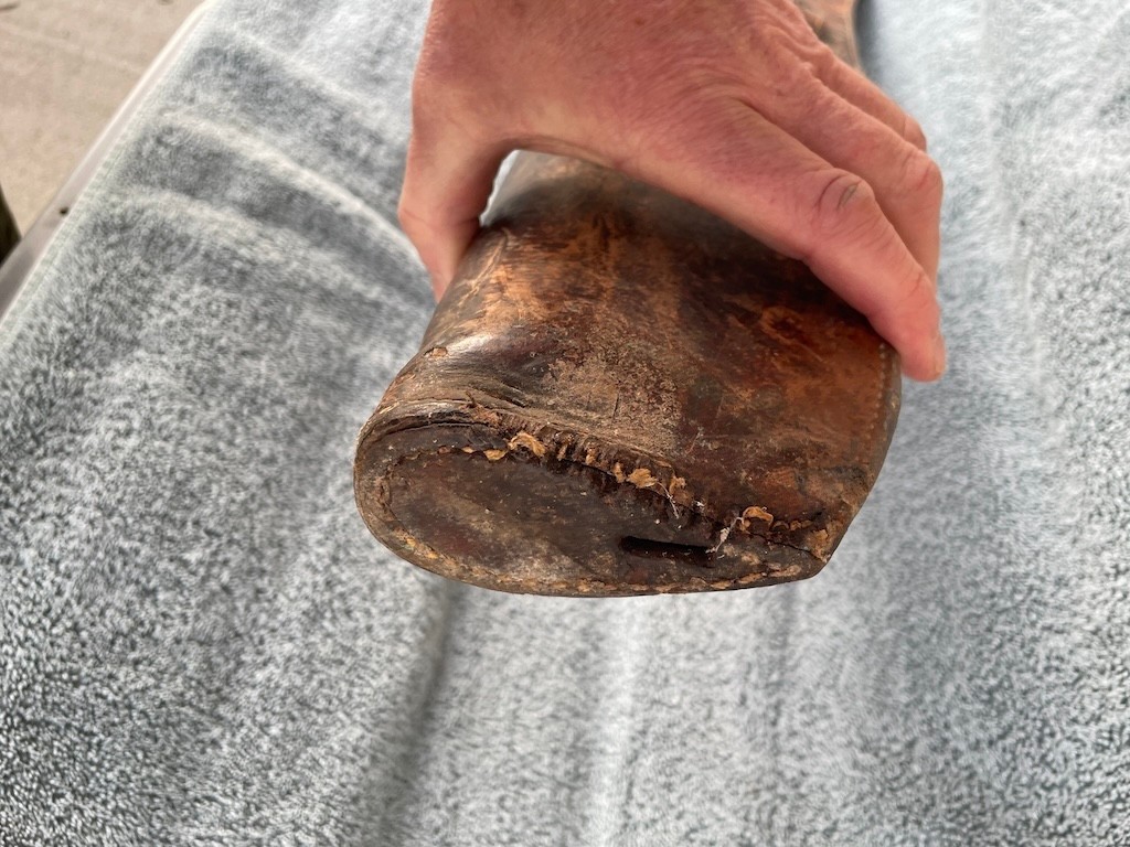 ORIGINAL WWII US ARMY M1 GARAND RIFLE LEATHER CARRY SCABBARD BOYT 1942 WW2 USMC