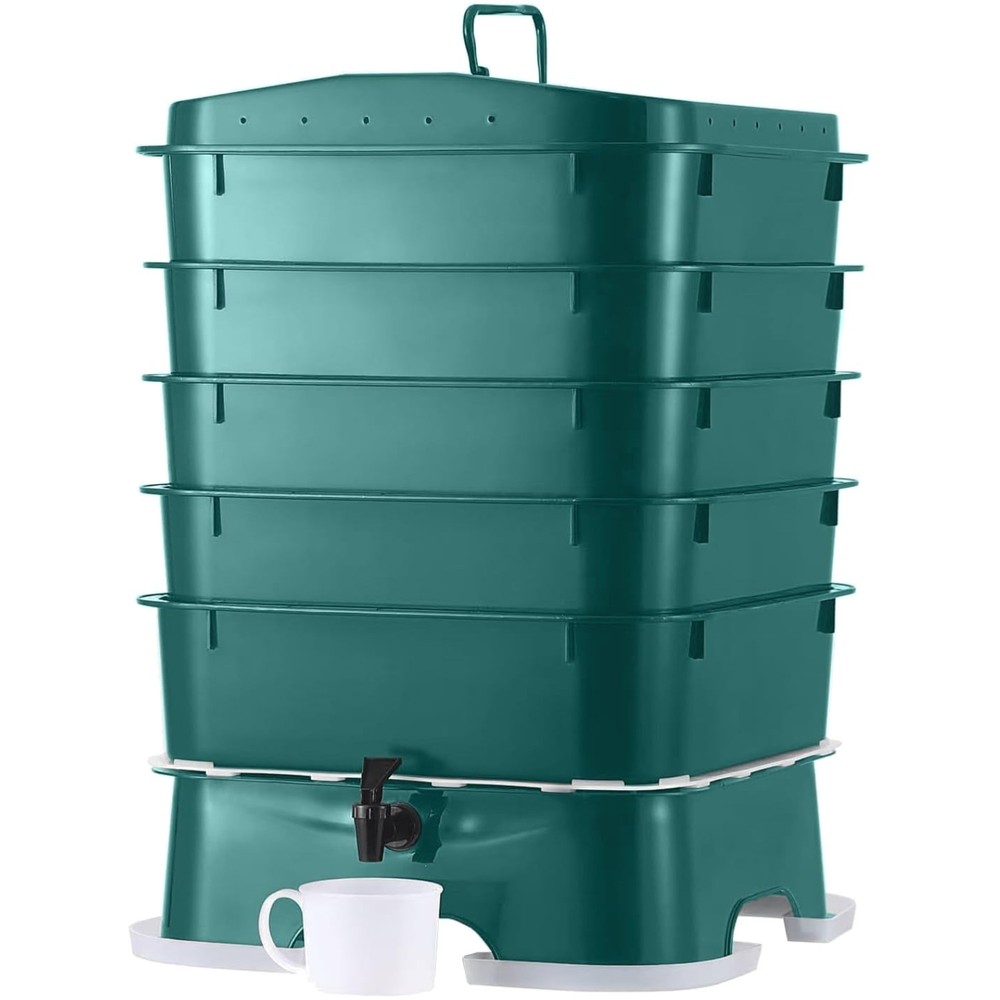 The  Plus 5-Tray Worm Composter - Eco-Friendly Indoor & Outdoor Solution