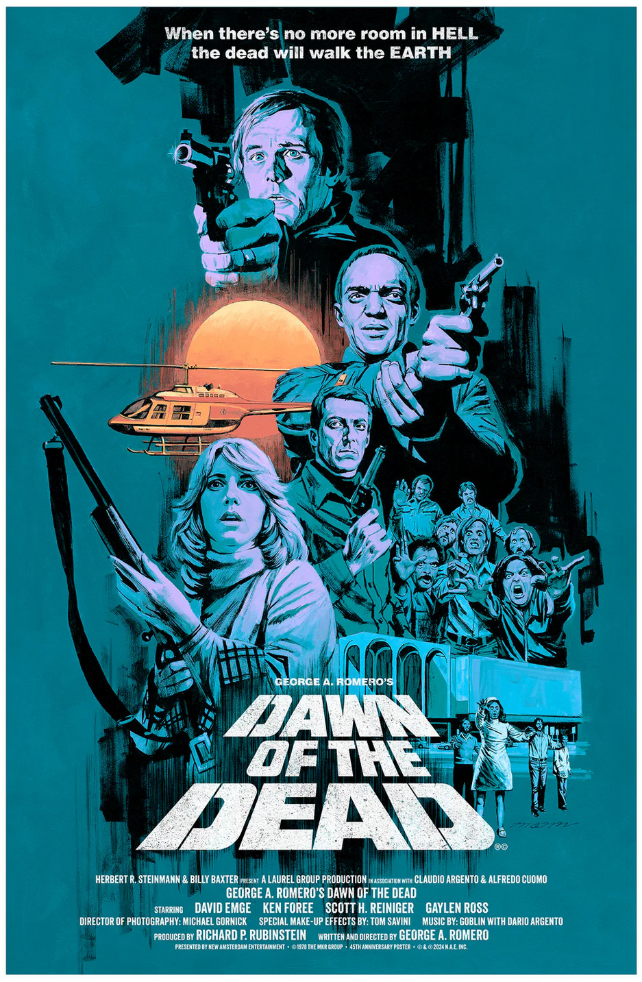 BNG x ISH - DAWN OF THE DEAD (1978) Print by Paul Mann (EMERALD Variant #69/175)