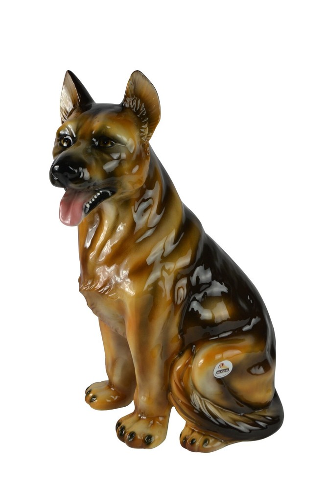 19" Inch Ceramic German Shepard Statue