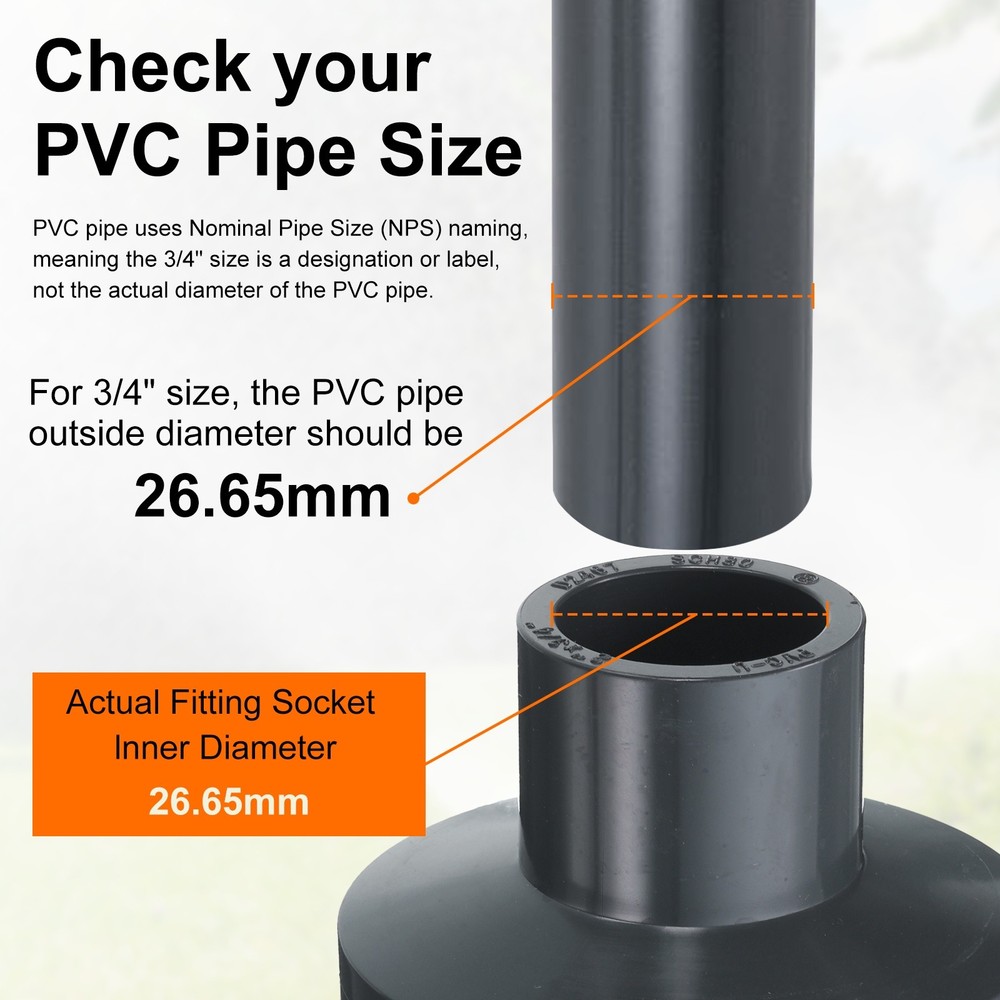 PVC Reducing Coupling 2 x 3/4" Increaser/Reducer Coupling Pipe Fittings