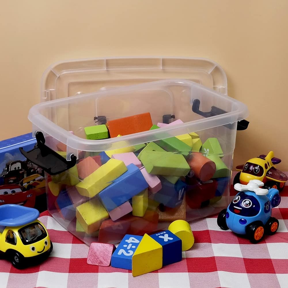 6 Pack 5.5 Quart Storage Container Box with Lids, Small Plastic Storage Bins ...