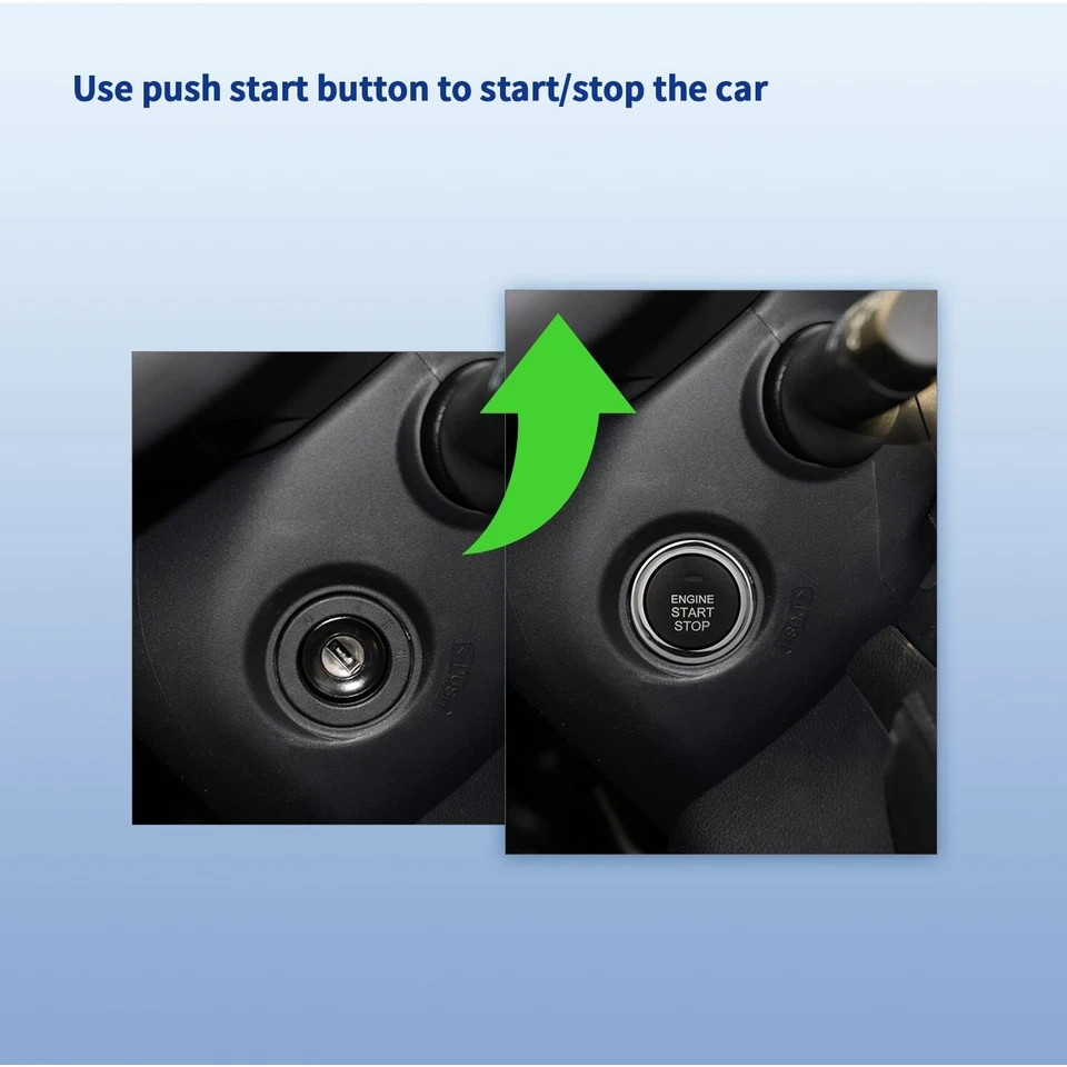 Smart pke keyless go car alarm system remote starter push start button auto lock