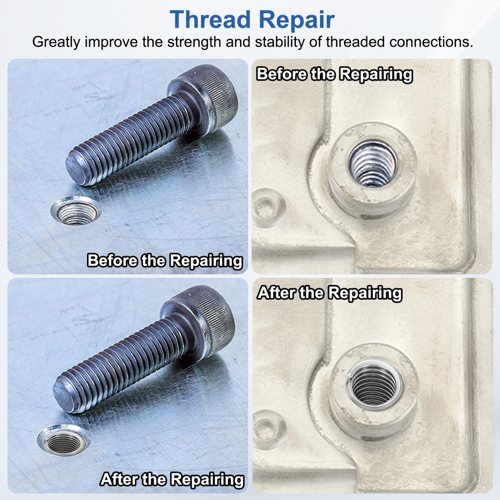 10pcs Wire Thread Inserts 3/8-24 UNF 3D 28.5mm Helical Threaded Sleeve