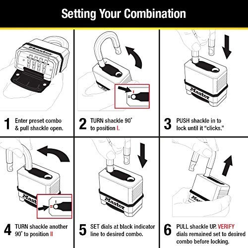 Heavy Duty Weather Resistant Combination Padlock, Resettable 2 Pack, Outdoor Use