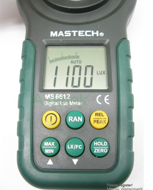 MASTECH multi function Luxmeter MS6612 light meter foot candle auto range peak