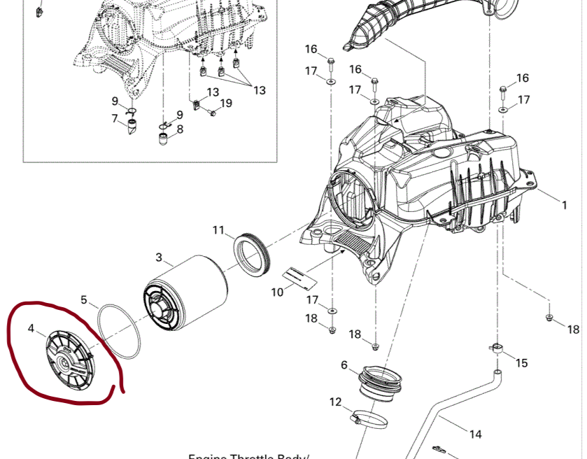 CAN-AM OUTLANDER, RENEGADE AIR BOX FILTER LID, INTAKE SILENCER CAP 715002174