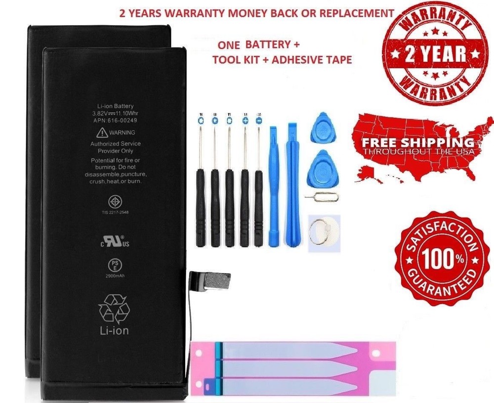 New Genuine 2900mAh Replacement Battery + Tape + Tools for Apple iPhone 7 Plus