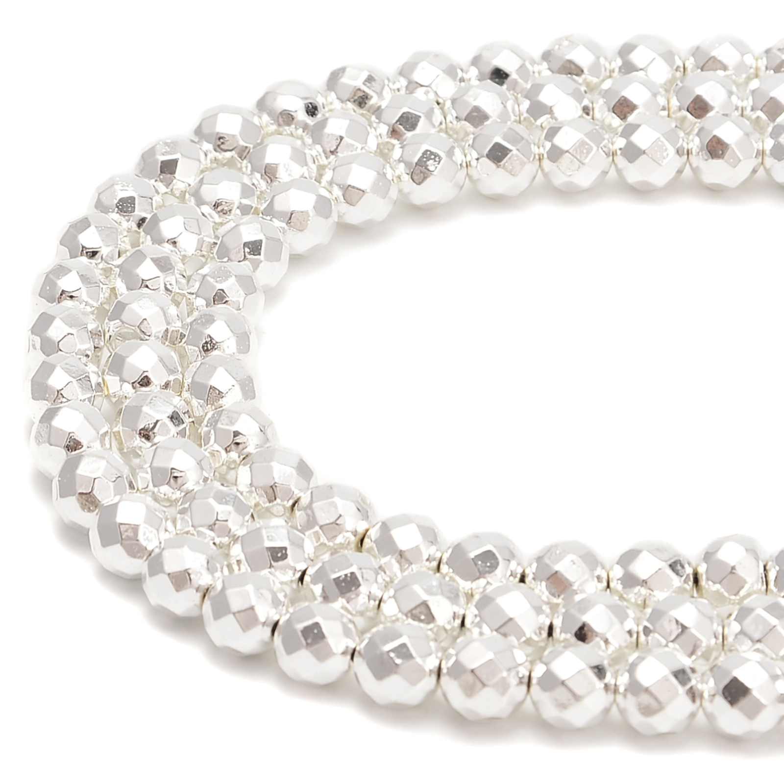Titanium Silver Hematite Faceted Round Beads 2mm 3mm 4mm 6mm 8mm 10mm 15.5"Strnd