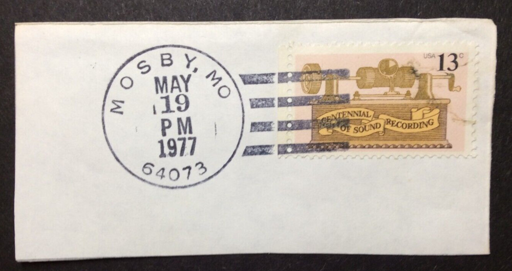 Mosby, MO. May 19, 1977 - U.S. Postage Stamp Cut  Postmark