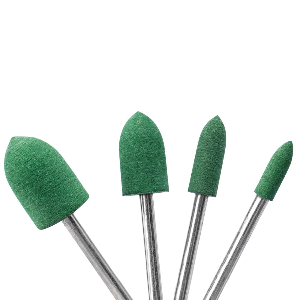 39 Pcs Rubber Polishing Drill Bits,Green Buffer Abrasive Bits Metal Polish Tips