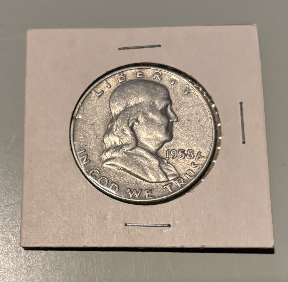 1958D Franklin Half Dollar 90% Silver, 10% Copper, 0.36oz silver