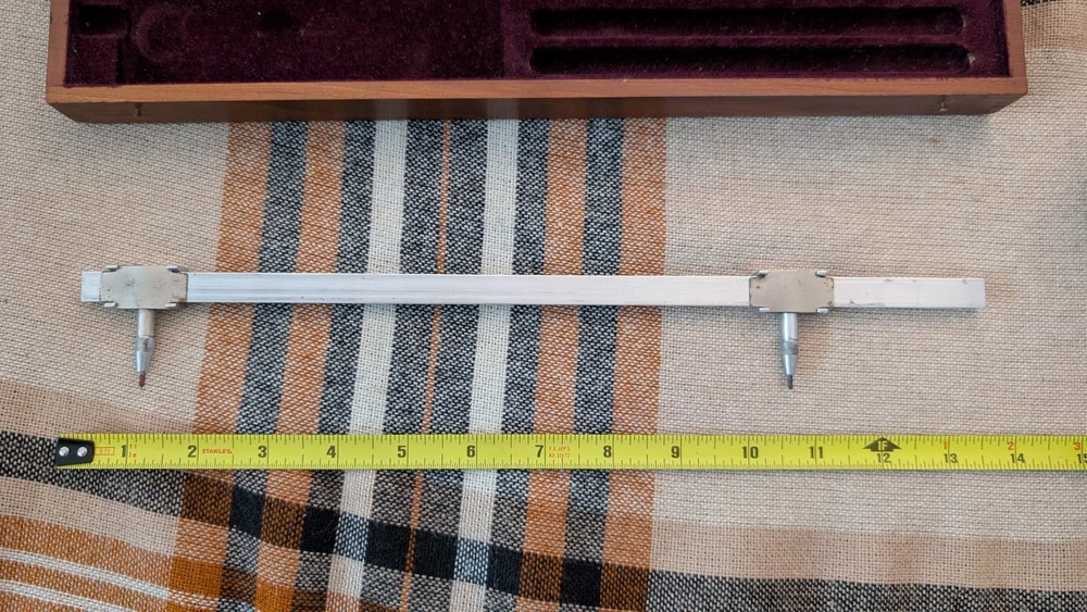 Vintage Bruning U.S.A 13" & 8" Beam Compass Drafting Tool